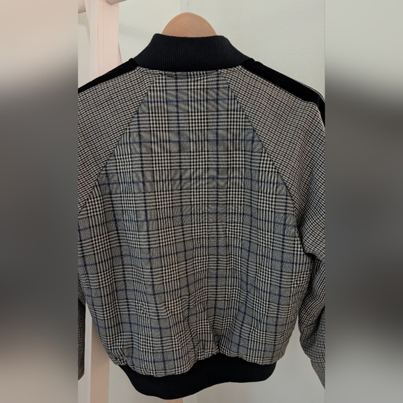 Steve Madden Women's Akiri Brown/Black Plaid Houndstooth Bomber Jacket, Sz S - Picture 5 of 9